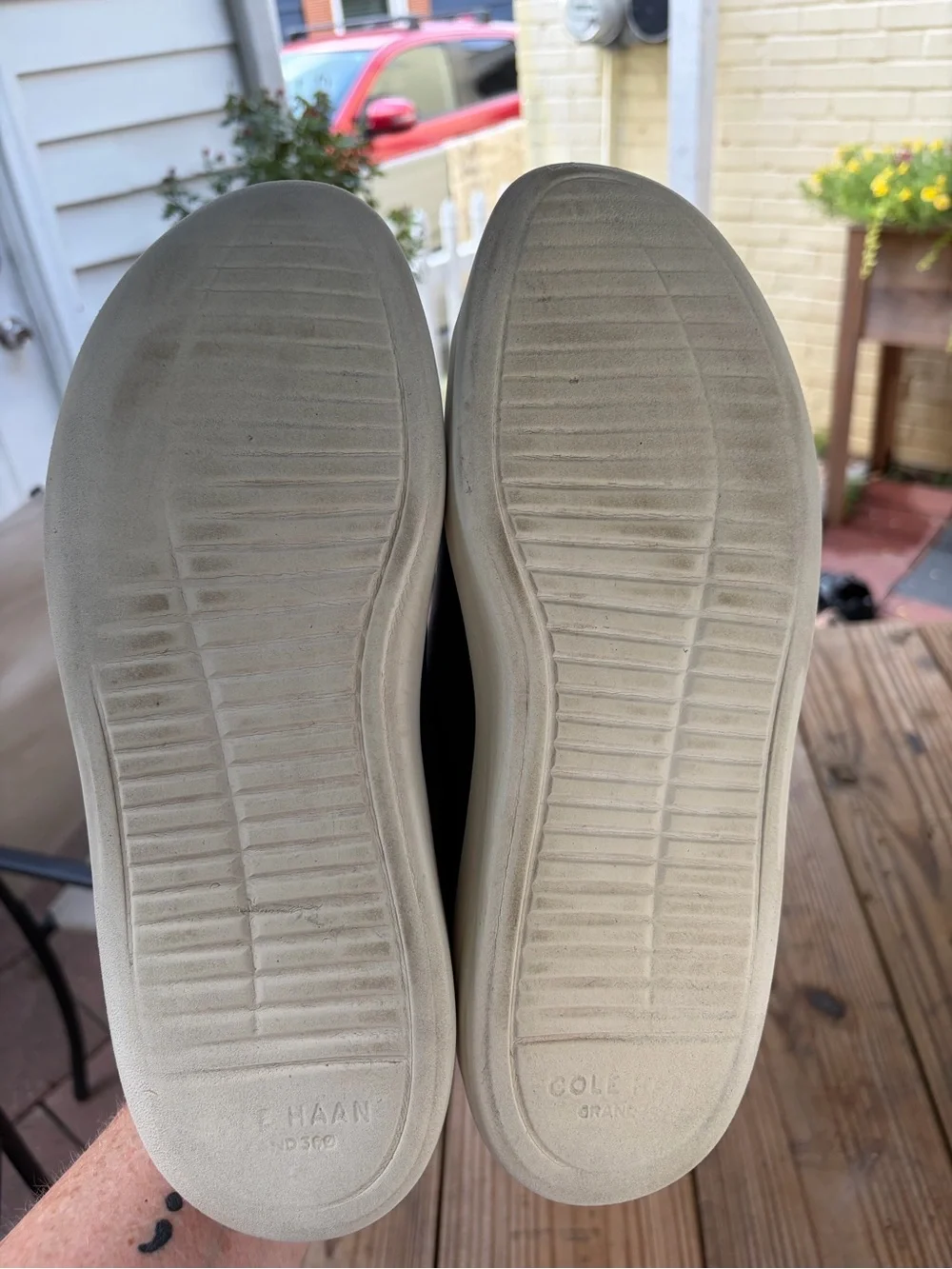 Cole Haan Men's Navy Leather Sneakers with White Sole